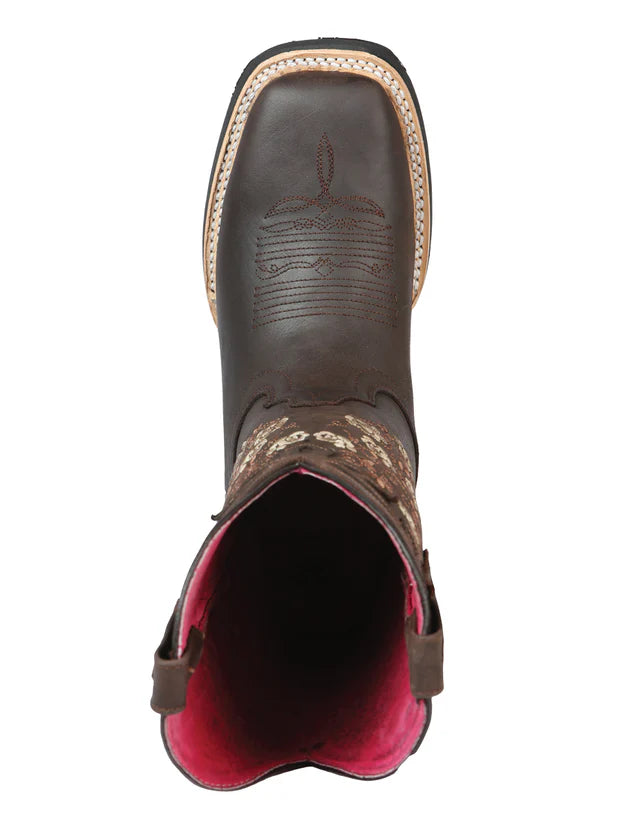 Women's Rose Embroidered Cowgirl Boot | Bota Vaquera con Rosas Bordadas – Café Obscuro