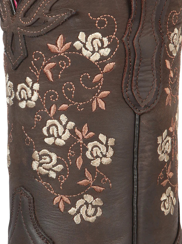 Women's Rose Embroidered Cowgirl Boot | Bota Vaquera con Rosas Bordadas – Café Obscuro