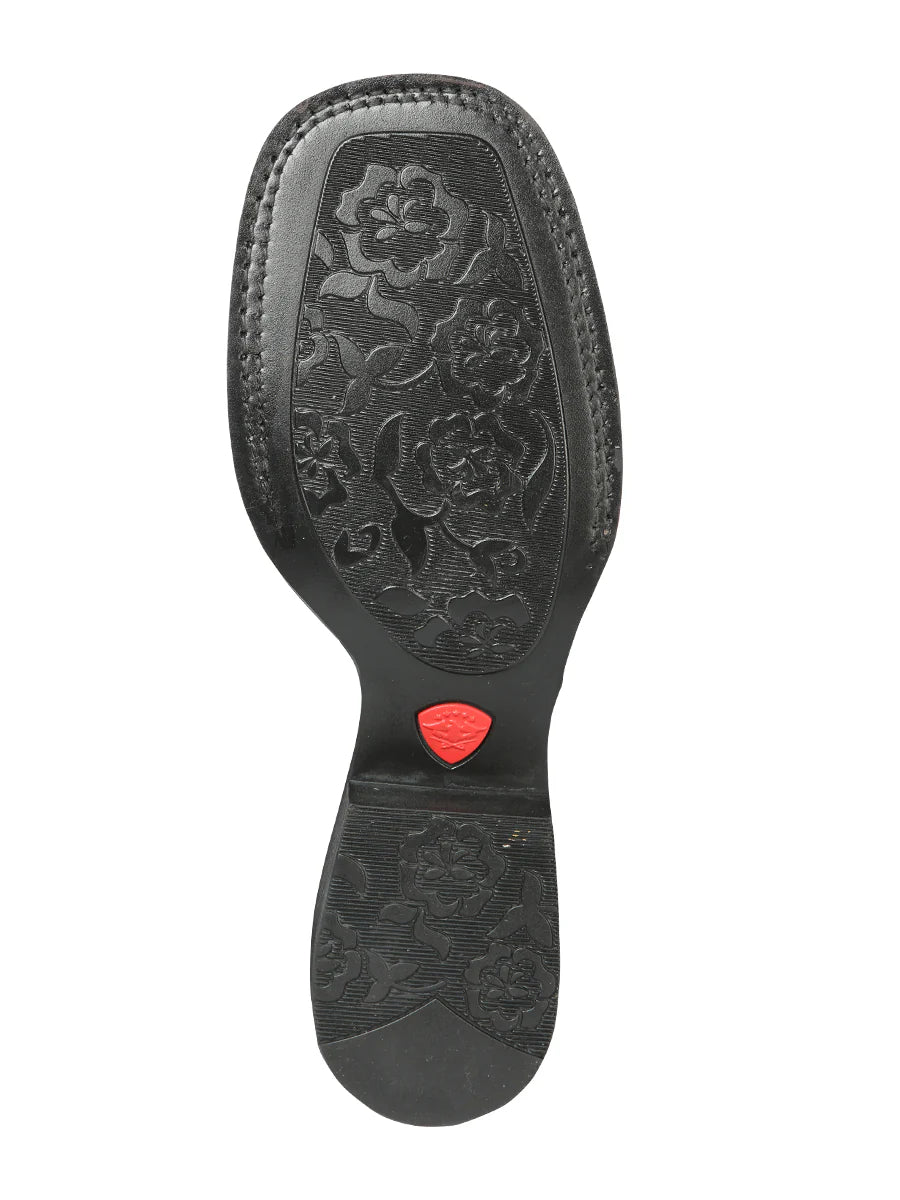 Women's Cherry Blossom Embroidered Cowgirl Boot | Bota Vaquera con Flores Bordadas – Café Espresso