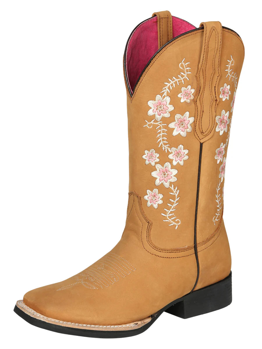 Women's Floral Embroidered Cowgirl Boot | Bota Vaquera con Bordado de Flores