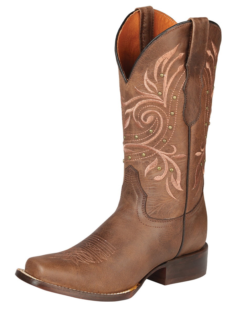 Women's Tan Embroidered Western Cowboy Boot