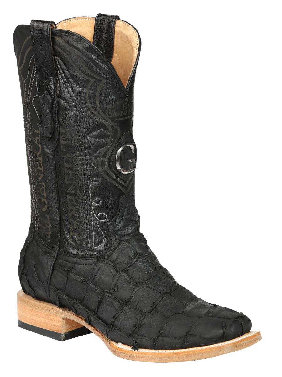 Exotic Pirarucu Monster Fish Leather Cowboy Boots – Square Toe Western Boots