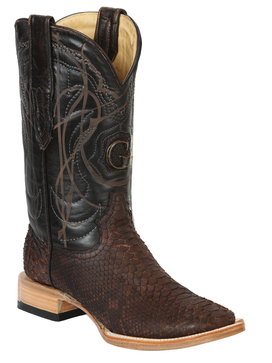 Men's Exotic Python Leather Western Cowboy Boots