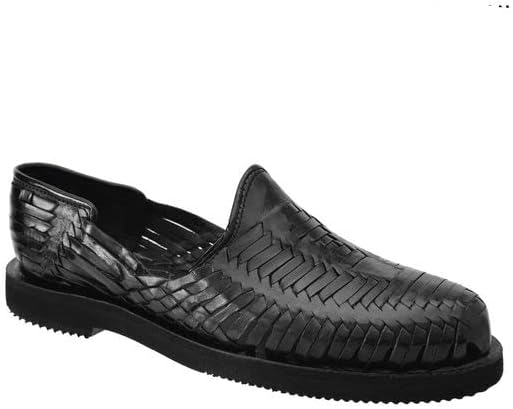 Mens Leather Authentic Mexican Huarache Sandal Closed Toe, Zapato Artesanal Mocasin hecho a mano