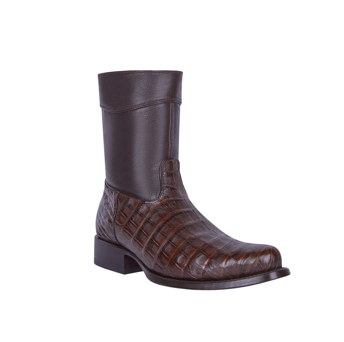 Men's Exotic Caiman Belly Leather Ankle Boots – Leather Sole Western Dress Boots