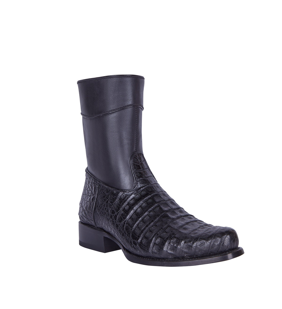 Men's Exotic Caiman Belly Leather Ankle Boots – Leather Sole Western Dress Boots