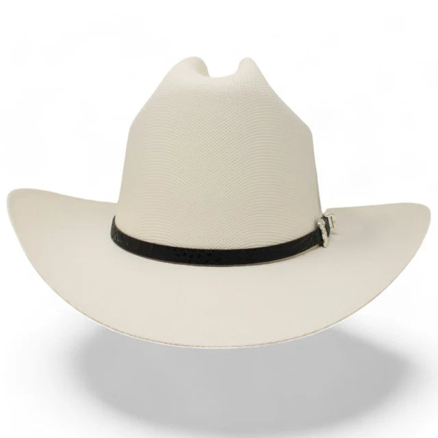 Tombstone 1000X El Fantasma Western Cowboy Hat with Feather – Stone White