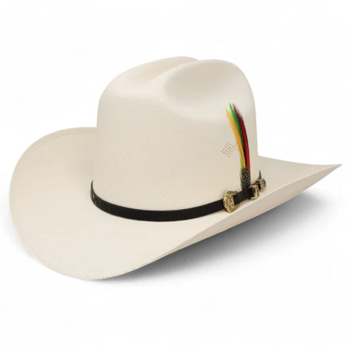1000X Tombstone Laredo Straw Cowboy Hat with Feather Plumes | Sombrero Laredo